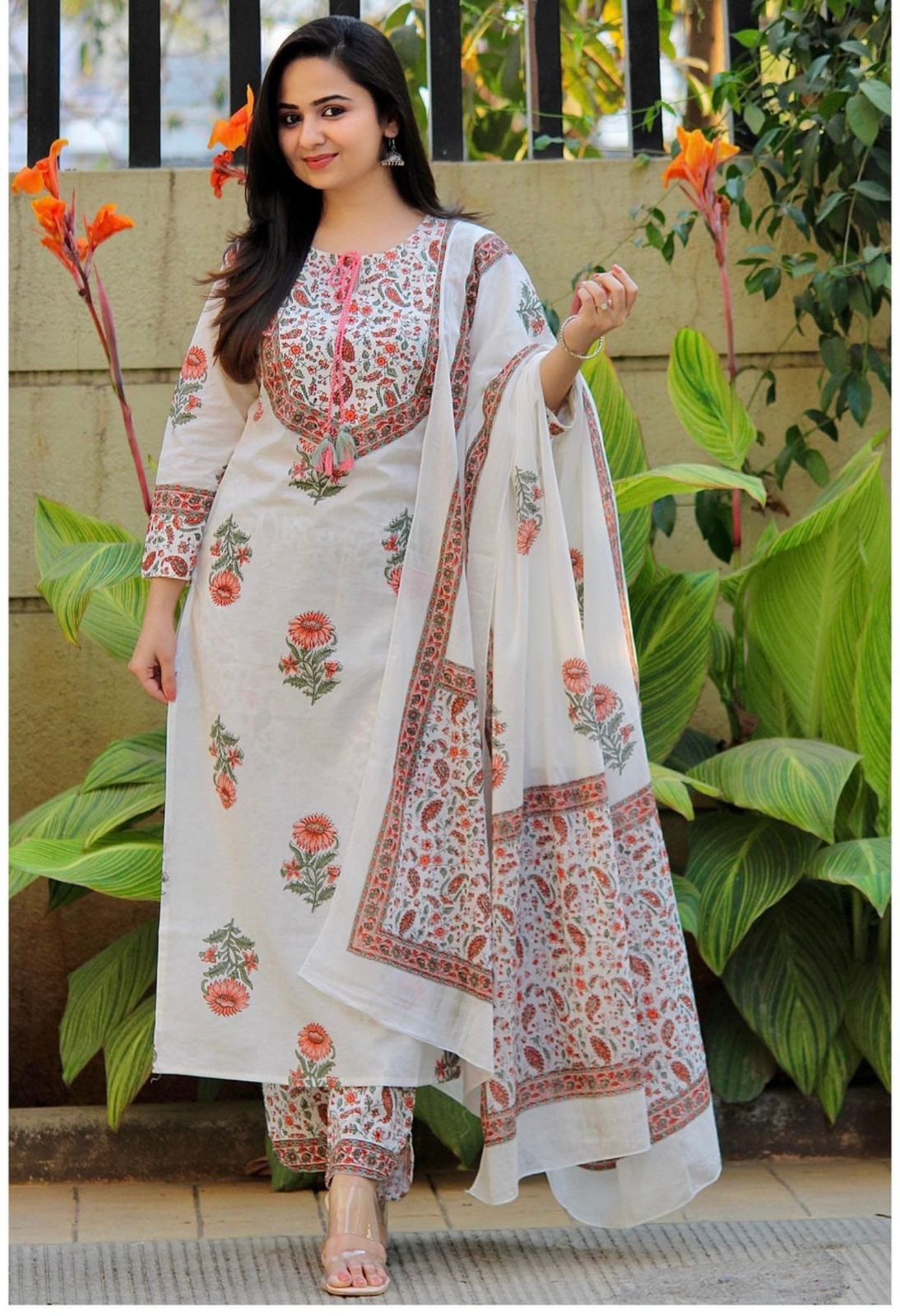 Cotton rayon Kurta pant & dupatta