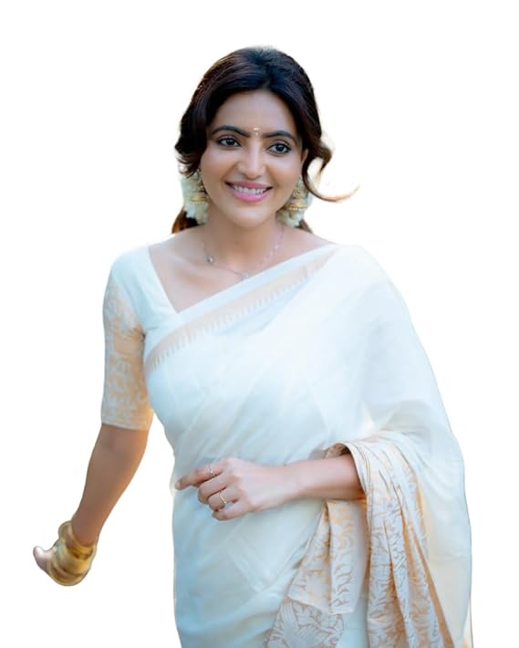 Pure silk Kanjivaram Saree with Blouse piece (off white)