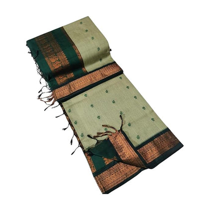 Pure Kalyani Silk cotton Saree (Gray and Copper)