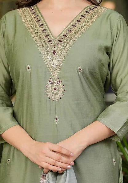 Fabnex Kurta Pant Set Green