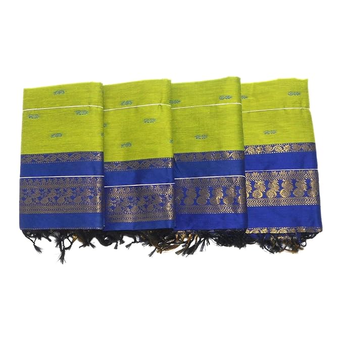 Pure Kalyani Cotton Saree Lata Gadwal Design (Navy & Green)
