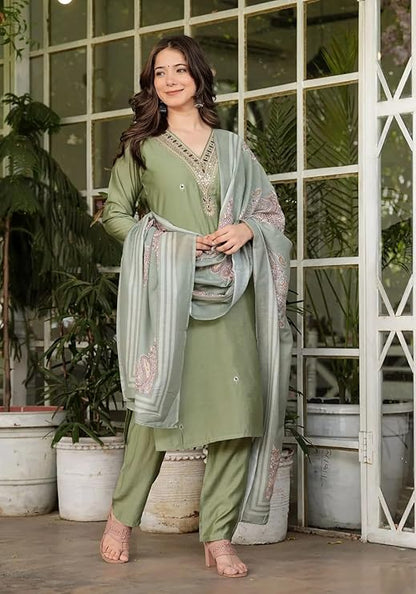 Fabnex Kurta Pant Set Green
