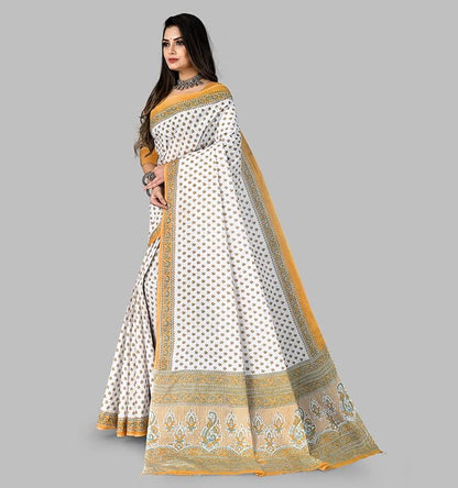 Pure Cotton Printed Mulmul Saree with Blouse Piece