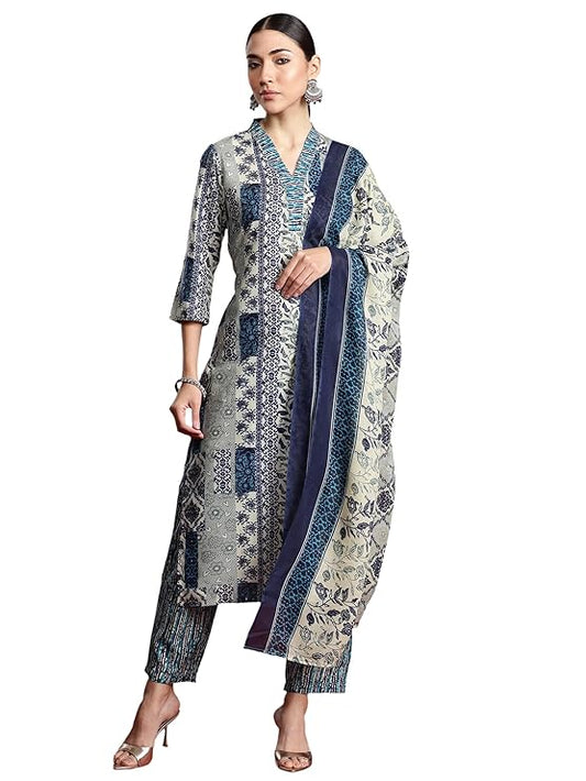 Cotton Kurta and Pant Set Blue
