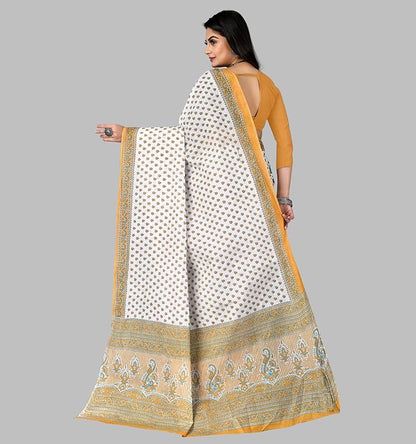Pure Cotton Printed Mulmul Saree with Blouse Piece