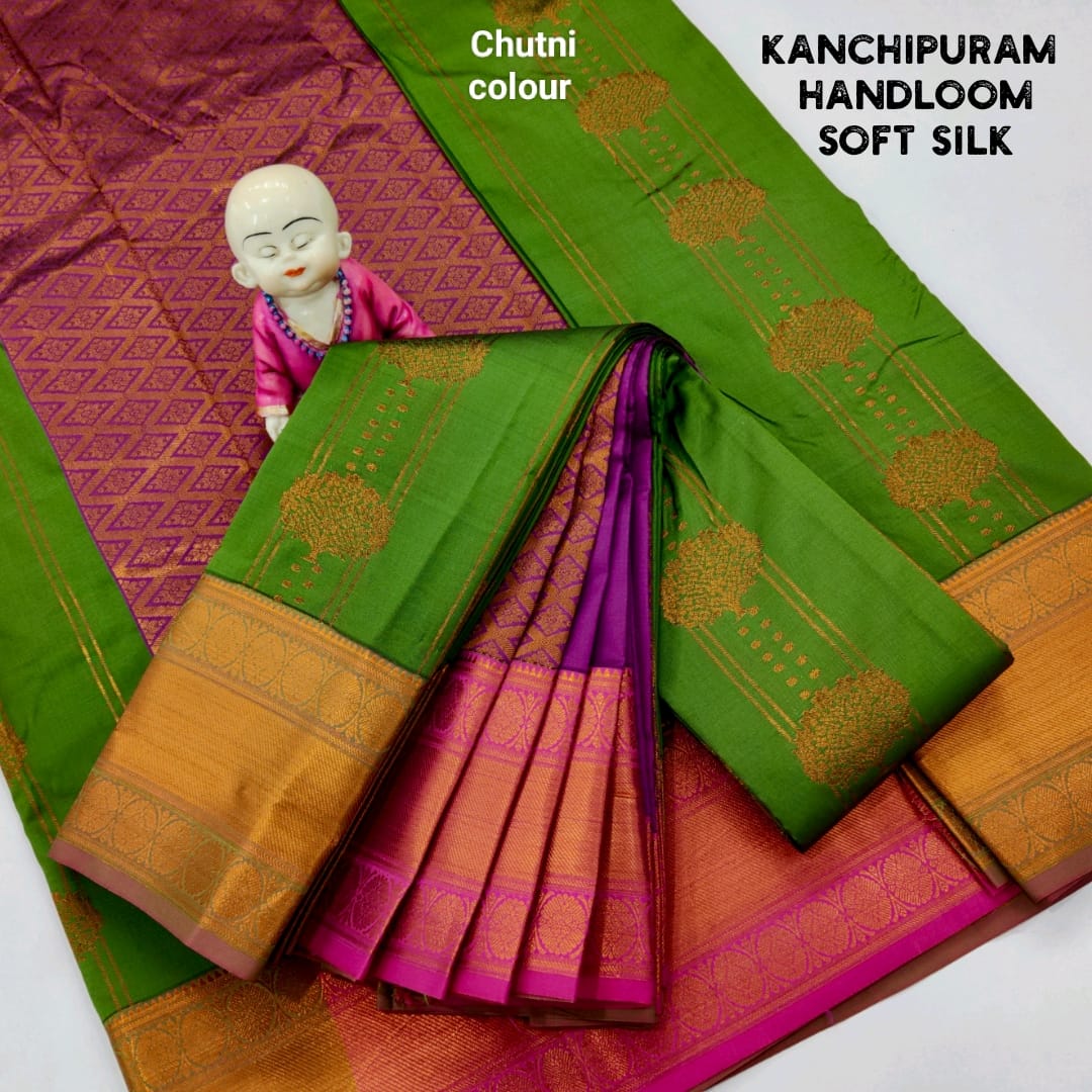 Chutni & kumkum Kanchipuram Handloom soft silk