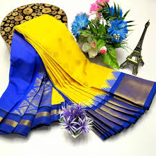 Sharp Yellow with Royal Blu Soft Cotton